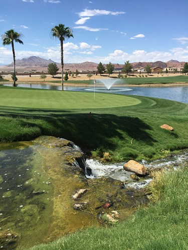 An Otterbine Aerating Fountain at a golf course