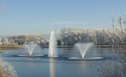 Otterbine's Aerating Fountains in winter time