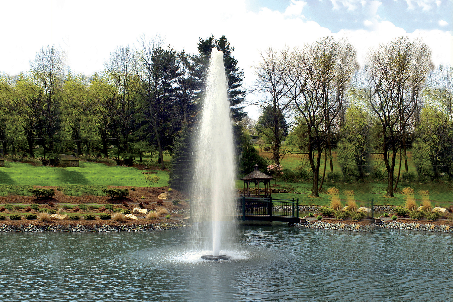 One of Otterbine's Comet Aerating Fountains in a park
