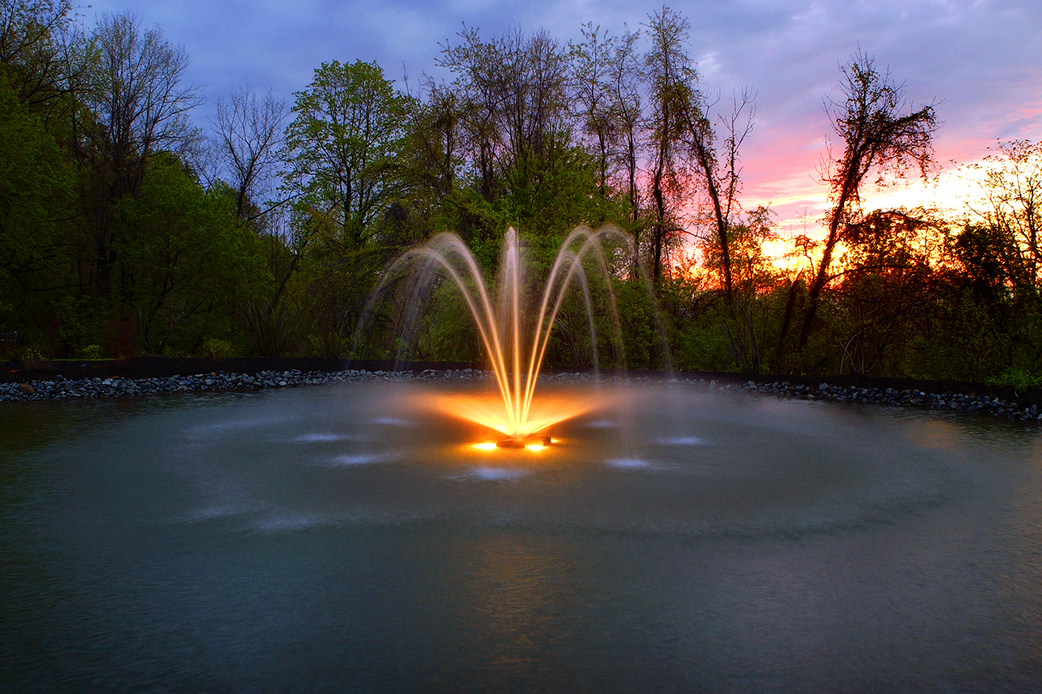 One of Otterbine's Constellation Two-Tiered Water Fountain with Lighting