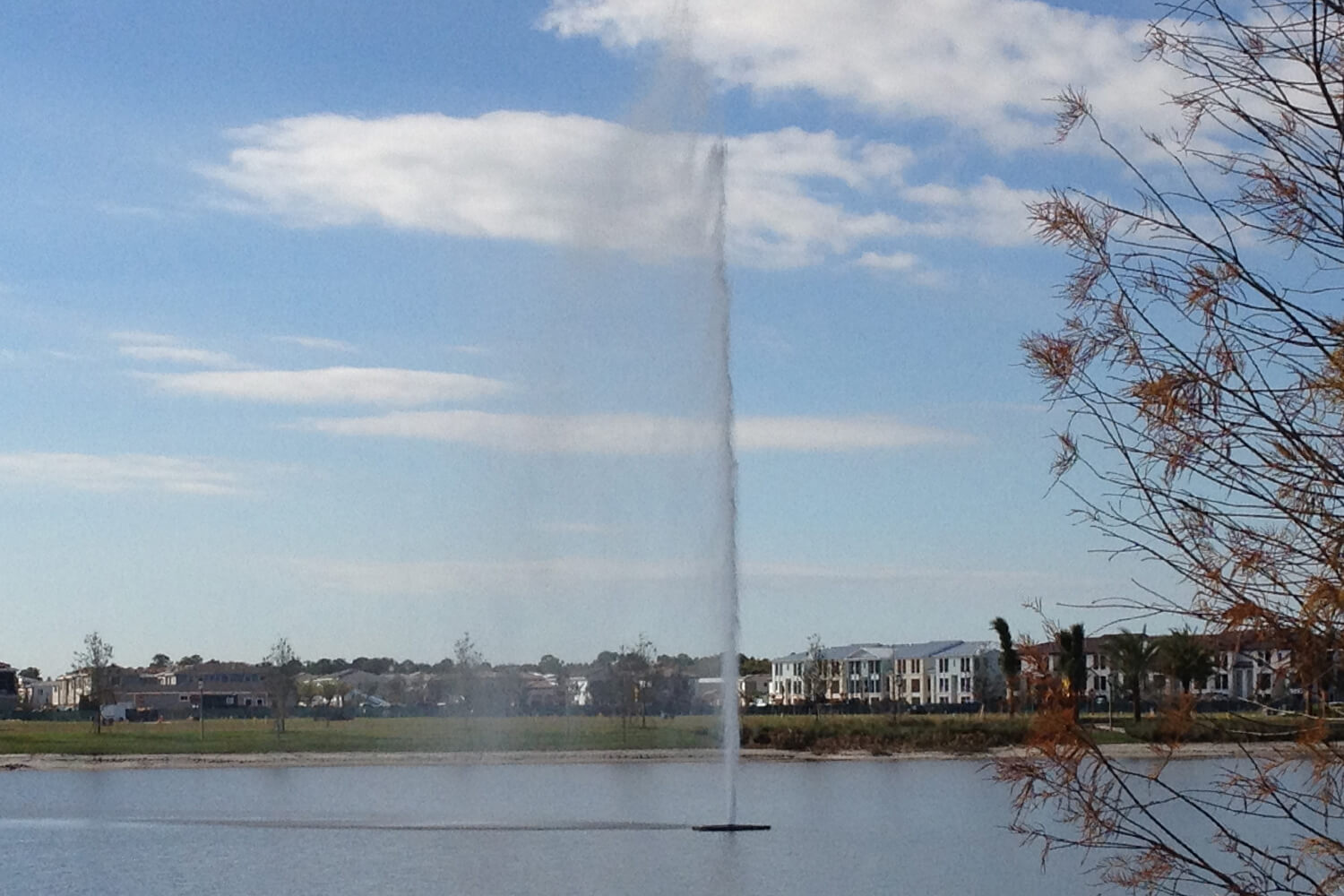 One of Otterbine's Super Nova Giant Fountains in a residential area