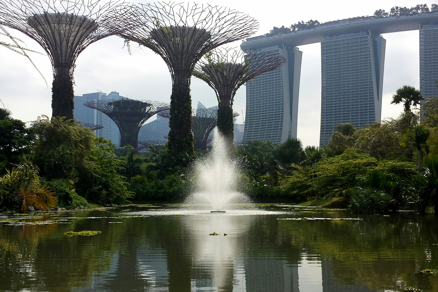 One of Otterbine's Tristar Aerating Fountains at a stunning park